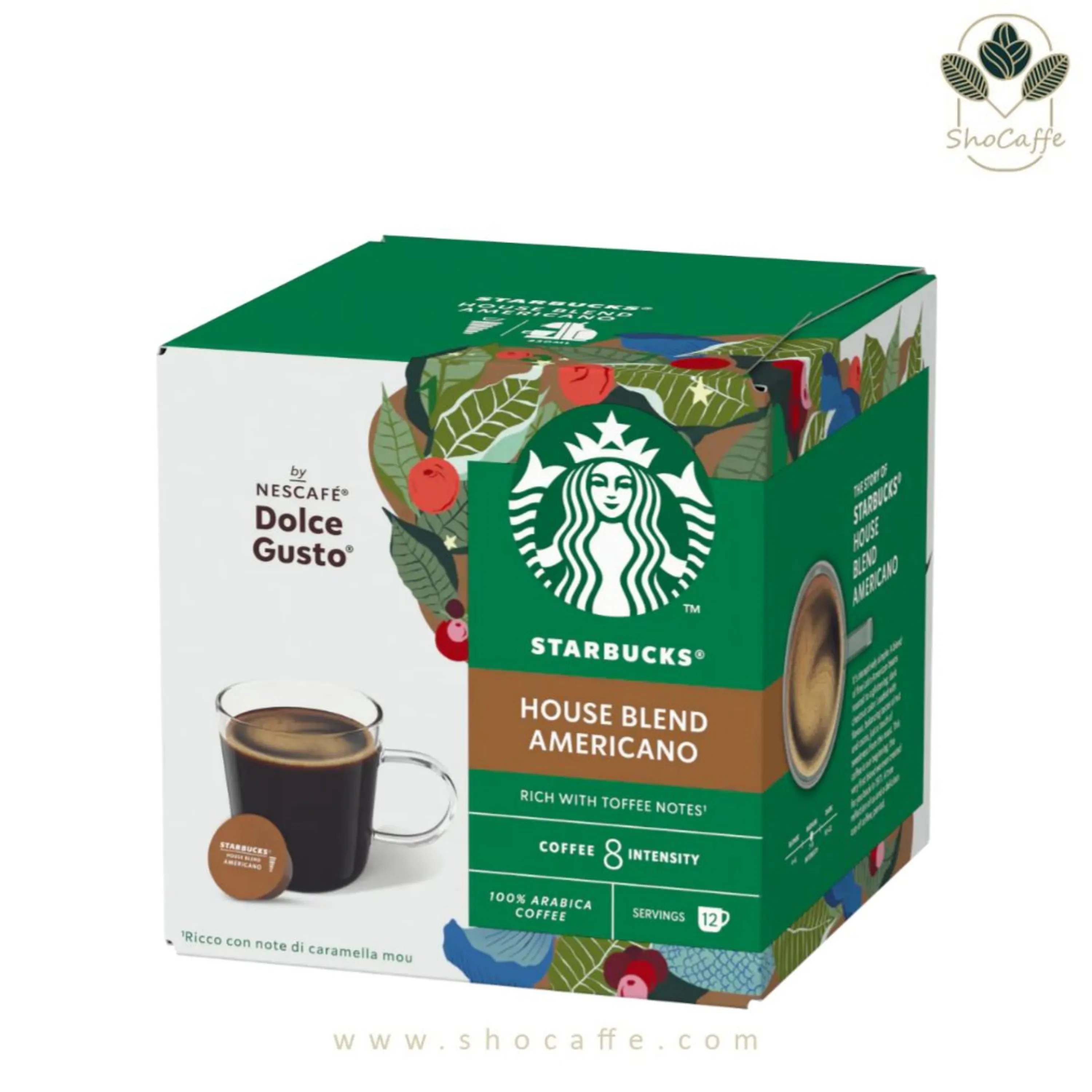 کپسول قهوه دولچه گوستو استارباکس مدل آمریکانو هوس بلند House Blend